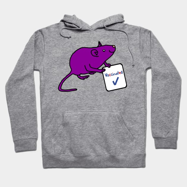 Cute Rat with Vaccinated Sign Hoodie by ellenhenryart